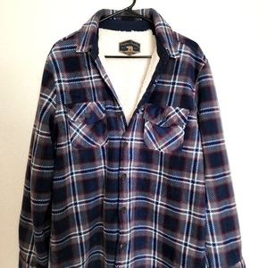 FREEDOM FOUNDRY SHERPA BUTTON DOWN JACKET  NEW NO TAGS - MEDIUM -  RED/BLUE/WHT